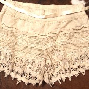 High wasted lace shorts
